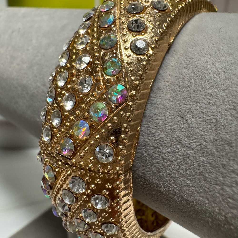 Boutique Gold Crystal Bangle Bracelet - Picture 9 of 17